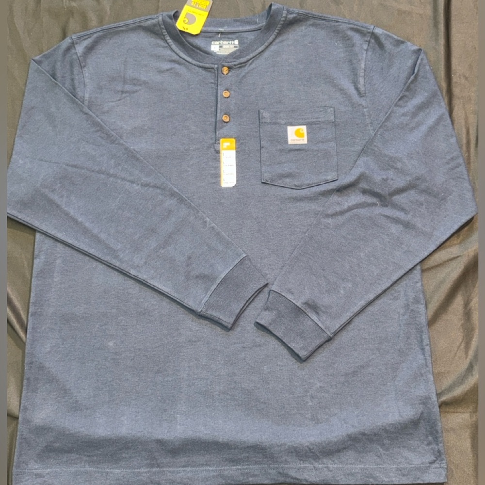 Carhartt Men's Slate Long Sleeve Henley Shirt